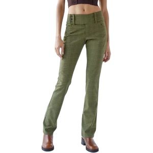 NWT Urban Outfitters Y2K Belted Trouser Pant in Green 0